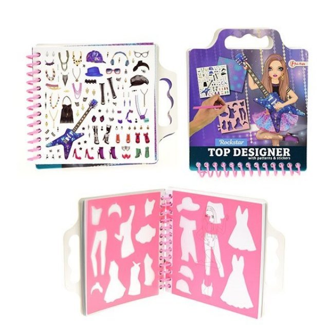 Schetsboek Girl Rockstar met Stickers
