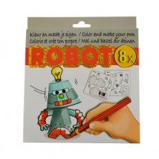 Kleur en Maak je eigen ROBOT figuurtjes 8-dlg.