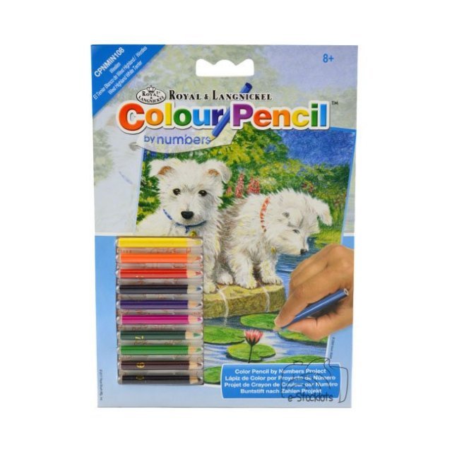 Kleuren op Nummer CPNMIN108 - 127 x 178 mm. Witte Terriers
