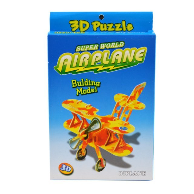 Puzzel 3D Vliegtuig - Helikopter , / groot uit karton in de kleur ass.. Geschikt vanaf 3+.