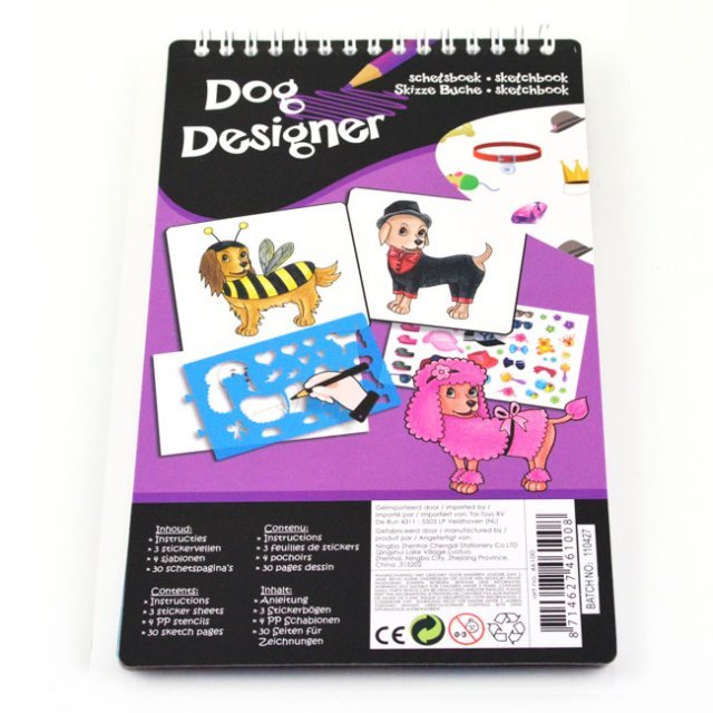 Schets & Stickerboek DOG DESIGNER