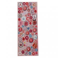 12 x Stickers Alfabet Rood Rose