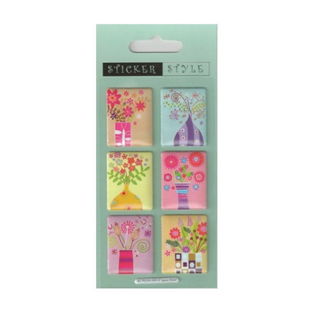 Scrapbooking - Card Making 3D Stickers FLOWERS IN VASES
