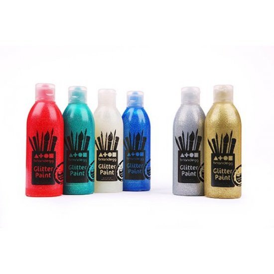 Glitterverf 300 ml. Zilver Glitterverf 300 ml. Zilver