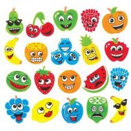 Foam Stickers FRUIT GEZICHTEN  120-dlg.