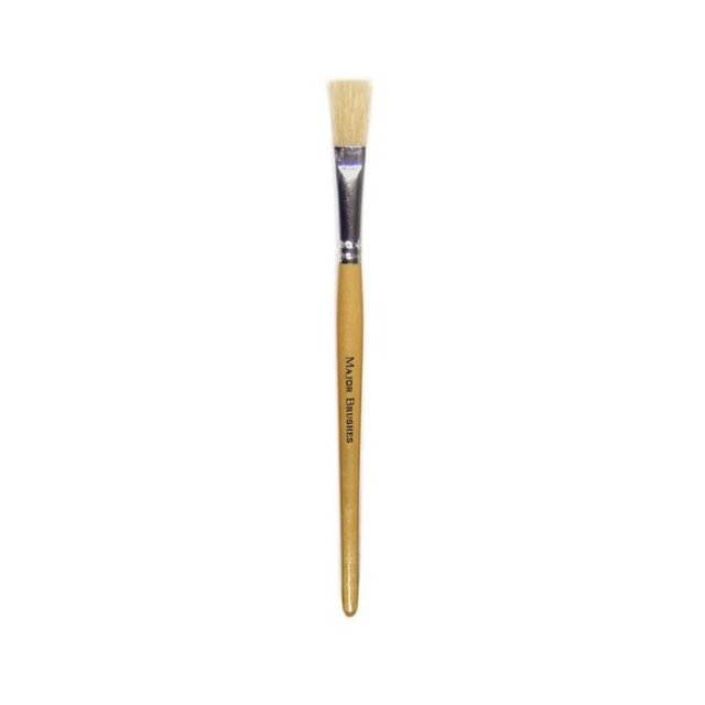 Verf Penseel Naturel Plat Nr. 10 , 19 cm groot uit varkenshaar in de kleur naturel. Geschikt vanaf 3+.