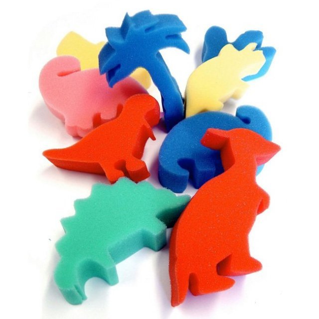 Verf Sponsjes - Stempels Dinosaurus 9-delig