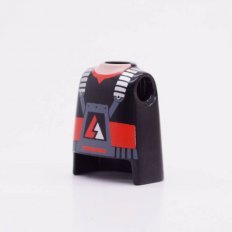 Playmobil 90010515 Torso Man Zwart m Print - Torso Men Black w Print