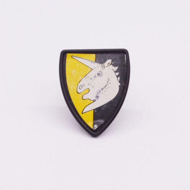 Playmobil 30027230 03 Schild Zwart Eenhoorn - Shield Black Unicorn ,  groot uit kunststof in de kleur zwart. Geschikt vanaf 3+.