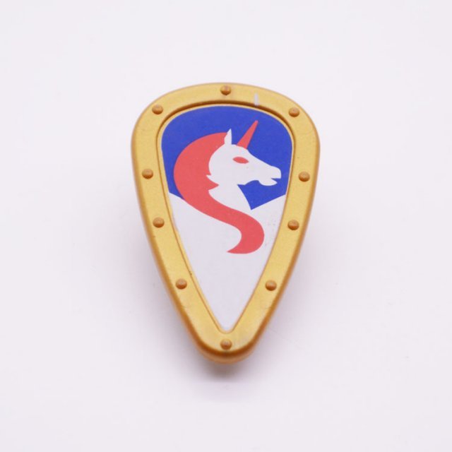 Playmobil 30625712 Schild Eenhoorn Goud - Shield Unicorn Gold ,  groot uit kunststof in de kleur goud. Geschikt vanaf 3+.