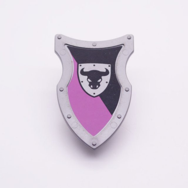 Playmobil 30626752 Schild m Hoofd Stier - Shield w Head Bull ,  groot uit kunststof in de kleur grijs. Geschikt vanaf 3+.