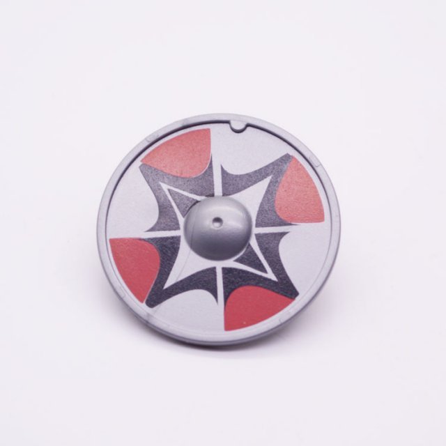 Playmobil 30648142 Schild Rond Ro Gr Zw - Shield Round Re Gr Bl ,  groot uit kunststof in de kleur grijs. Geschikt vanaf 3+.