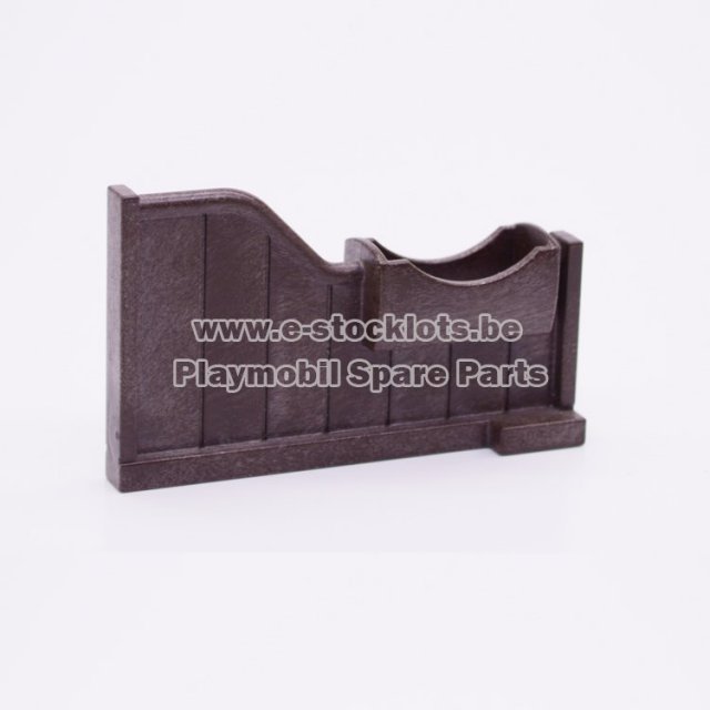 Playmobil 30240722 Stalmuur met Voerbak - Stable Wall Manger ,  groot uit kunststof in de kleur d.bruin. Geschikt vanaf 3+.