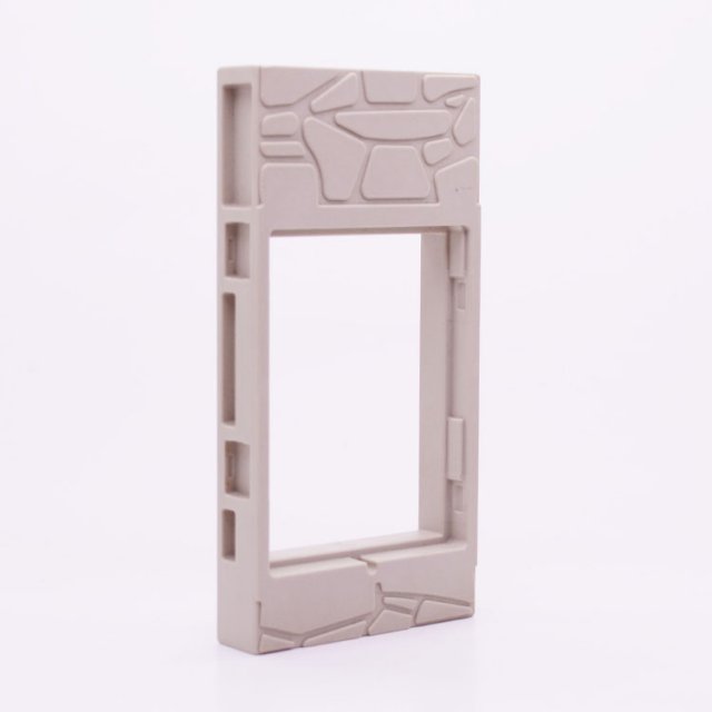 Playmobil 30206530 Muur Steenmotief Raam - 60/120 - Wall Stonework Window ,  groot uit kunststof in de kleur l.grijs. Geschikt vanaf 3+.