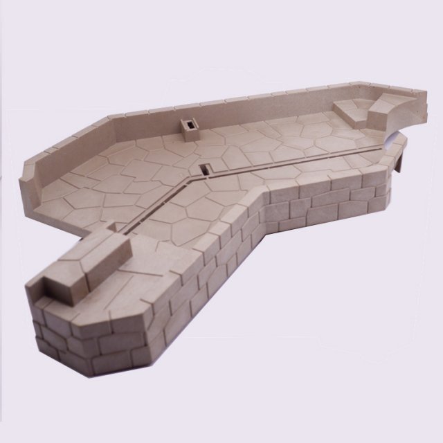 Playmobil 30217462 Stoep Kasteel Loopbrug - Castle Walkway Edging ,  groot uit kunststof in de kleur grijs. Geschikt vanaf 3+.