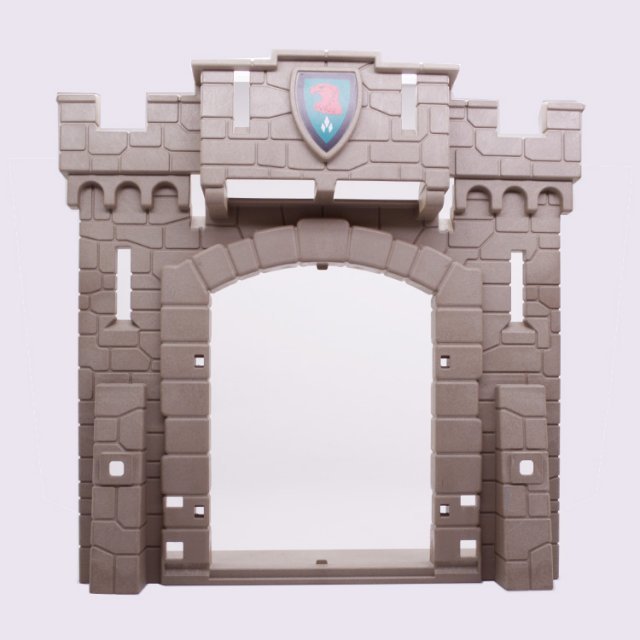 Playmobil 30218312 Kasteel Ingang - Castle Entrance ,  groot uit kunststof in de kleur grijs. Geschikt vanaf 3+.