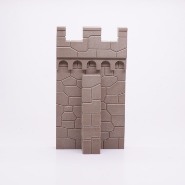 Playmobil 30218462 Kasteelmuur Kantelen - 90/160 - Castle Wall Crenellations ,  groot uit kunststof in de kleur grijs. Geschikt vanaf 3+.