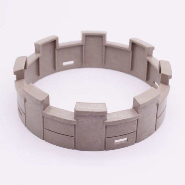 Playmobil 30227643 Kasteelmuur Kantelen Rond - D120 - Castle Wall Crenellations Round ,  groot uit kunststof in de kleur grijs. Geschikt vanaf 3+.