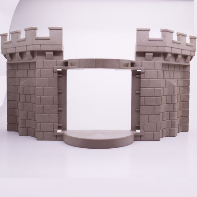 Playmobil 30227663 Muur Kasteeltoren Ingang - Castle Tower Entrance Wall ,  groot uit kunststof in de kleur grijs. Geschikt vanaf 3+.