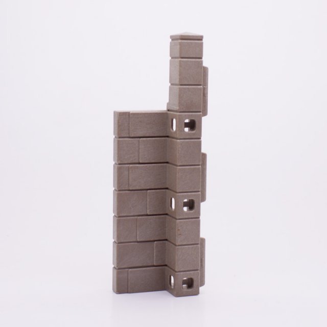 Playmobil 30227693 Pilaar Korte Muur - Column Short Wall ,  groot uit kunststof in de kleur grijs. Geschikt vanaf 3+.
