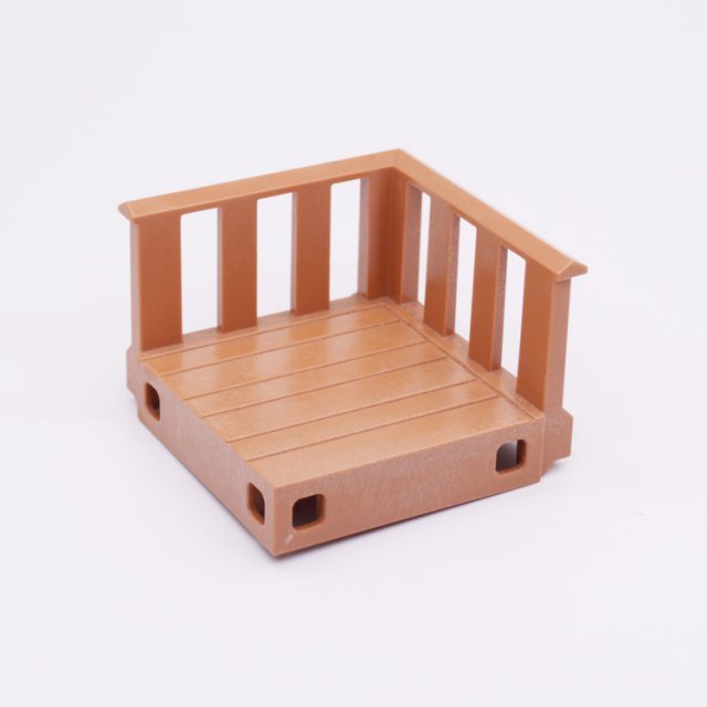 Playmobil 30247930 Platform Hout Balustrade - 60/60 - Floor Wood Railing ,  groot uit kunststof in de kleur l.bruin. Geschikt vanaf 3+.