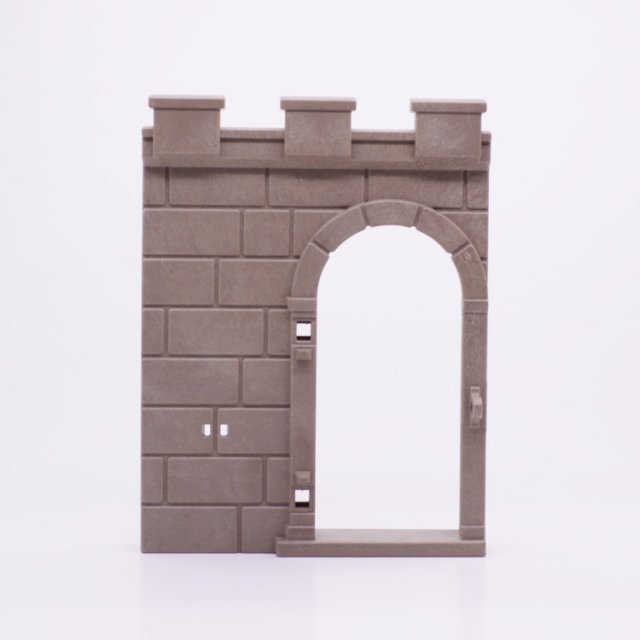Playmobil 30248050 Kasteelmuur Doorgang - Castle Wall Doorway ,  groot uit kunststof in de kleur grijs. Geschikt vanaf 3+.