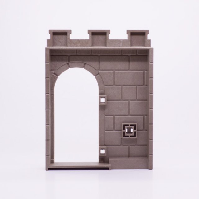 Playmobil 30248050 Kasteelmuur Doorgang - Castle Wall Doorway ,  groot uit kunststof in de kleur grijs. Geschikt vanaf 3+.