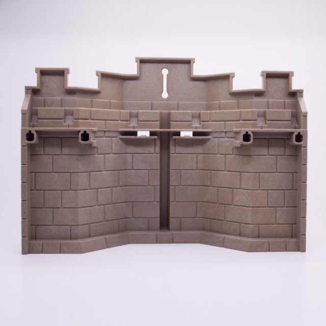 Playmobil 30248120 Kasteelmuur Uitsprong - 240/175 - Castle Wall Oriel ,  groot uit kunststof in de kleur grijs. Geschikt vanaf 3+.