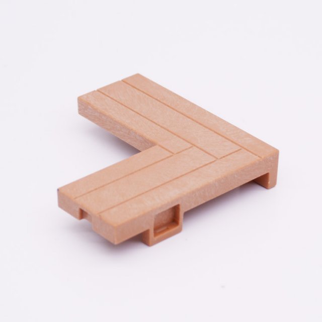 Playmobil 30248200 Weergang Platform Hoekstuk - 75/75 - Platform Corner Piece ,  groot uit kunststof in de kleur l.bruin. Geschikt vanaf 3+.