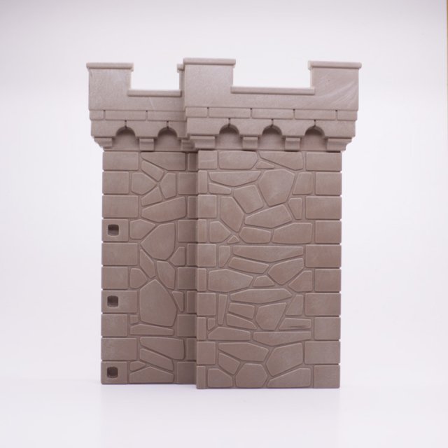 Playmobil 30513922 03 Kasteelmuur Achterwand - Castle Wall Back ,  groot uit kunststof in de kleur grijs. Geschikt vanaf 3+.