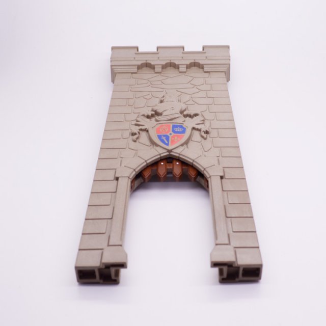Playmobil 30513942 30635954 Torenmuur Doorgang Hek - Tower Wall Opening Gate ,  groot uit kunststof in de kleur grijs. Geschikt vanaf 3+.