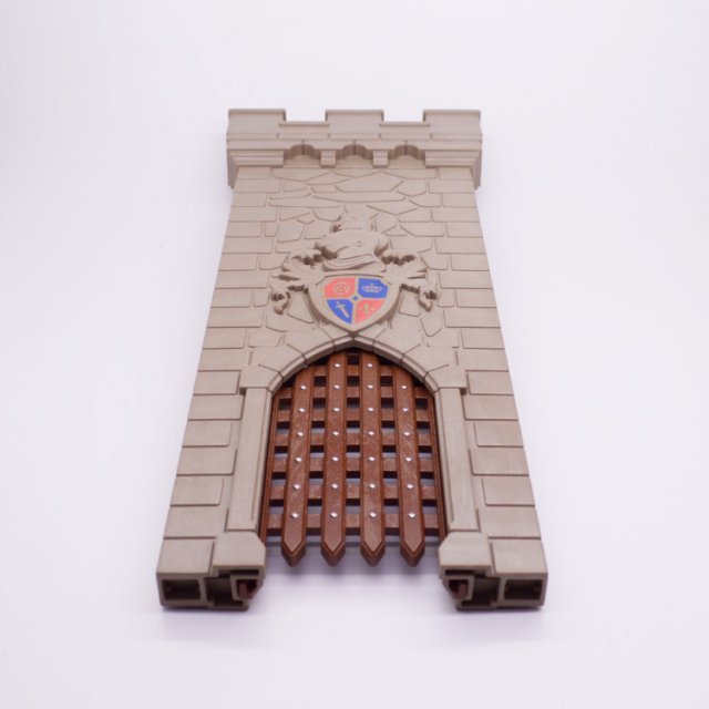 Playmobil 30513942 30635954 Torenmuur Doorgang Hek - Tower Wall Opening Gate ,  groot uit kunststof in de kleur grijs. Geschikt vanaf 3+.