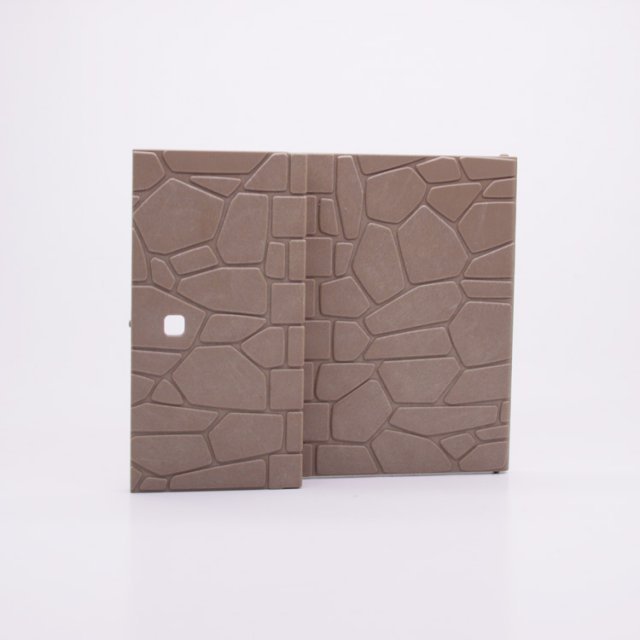 Playmobil 30604192 02 Kasteelmuur Inzetstuk Deur - Castle Wall Insert Door ,  groot uit kunststof in de kleur grijs. Geschikt vanaf 3+.