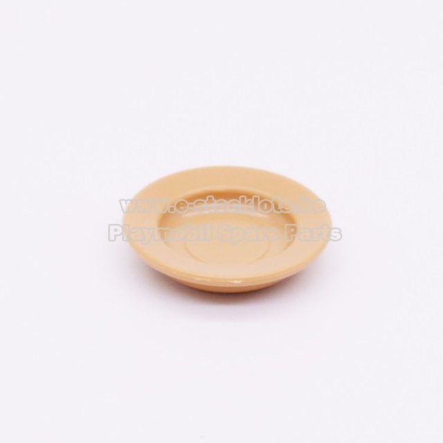 Playmobil 30271750 Bord Soepbord - Plate Round ,  groot uit kunststof in de kleur beige. Geschikt vanaf 3+.
