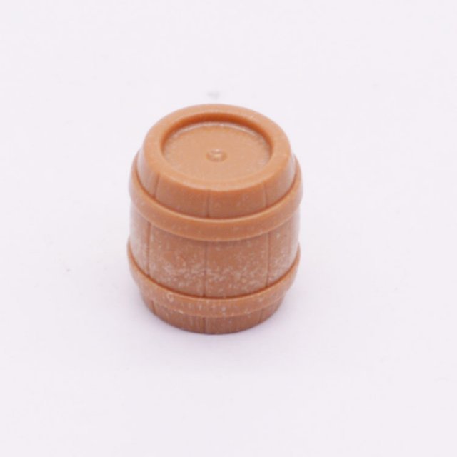 Playmobil 30619240 30515110 Houten Vat Klein - Wooden Barrel Small ,  groot uit kunststof in de kleur l.bruin. Geschikt vanaf 3+.