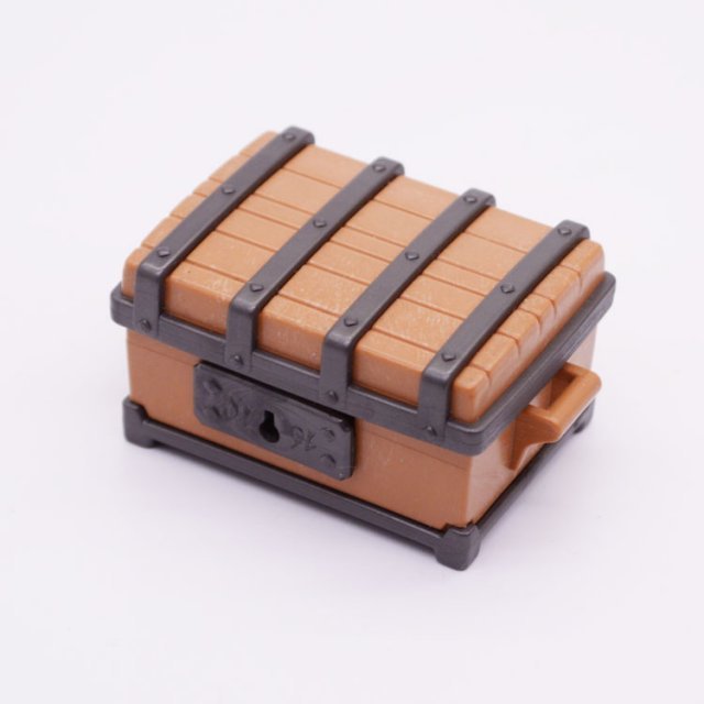 Playmobil 30662360 Schatkist Geldkist m Slot - L B - Chest Trunk w Lock ,  groot uit kunststof in de kleur l.bruin. Geschikt vanaf 3+.