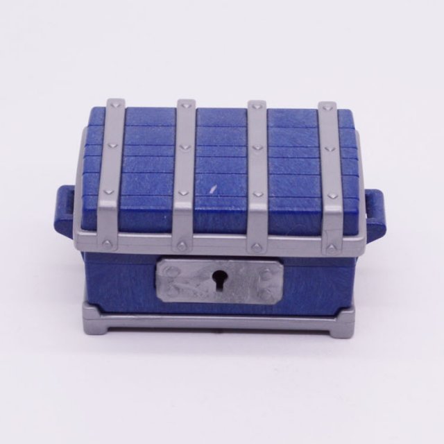 Playmobil 30677422 Schatkist Geldkist m Slot - BL - Chest Trunk w Lock ,  groot uit kunststof in de kleur blauw. Geschikt vanaf 3+.