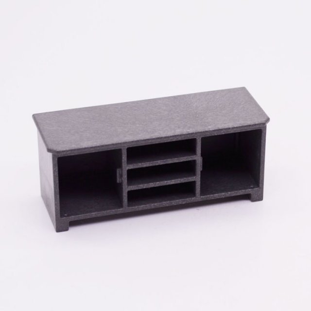Playmobil 30041623 30062183 Kast Laag Do Grijs - 82x30x30 - Cupboard Low Da Grey ,  groot uit kunststof in de kleur d.grijs. Geschikt vanaf 3+.