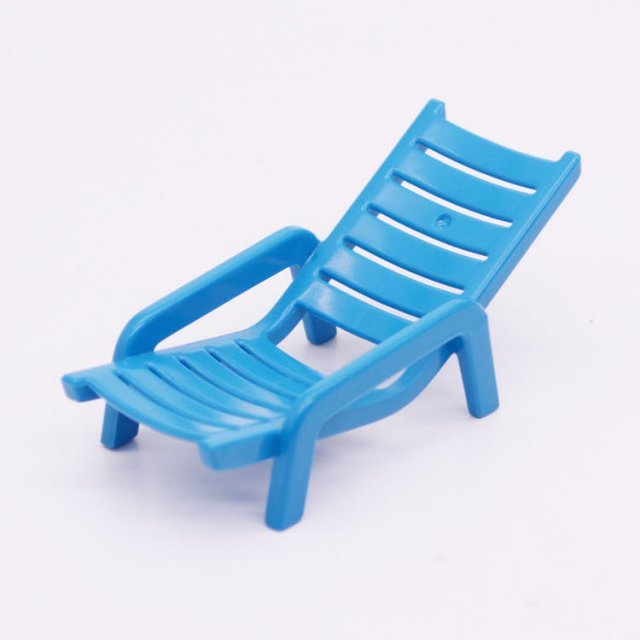 Playmobil 30075022 Ligzetel Zonnebed - A BL - Lawn Chair Sunbed ,  groot uit kunststof in de kleur blauw. Geschikt vanaf 3+.