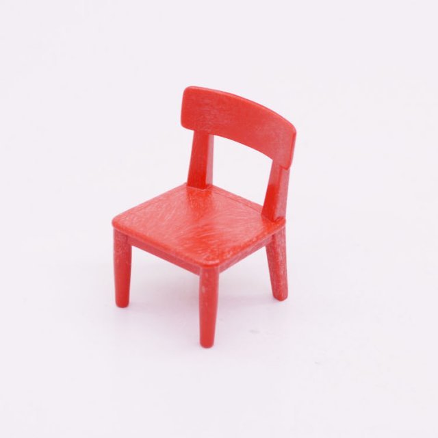 Playmobil 30201200 Houten Stoel - R - Wooden Chair ,  groot uit kunststof in de kleur rood. Geschikt vanaf 3+.