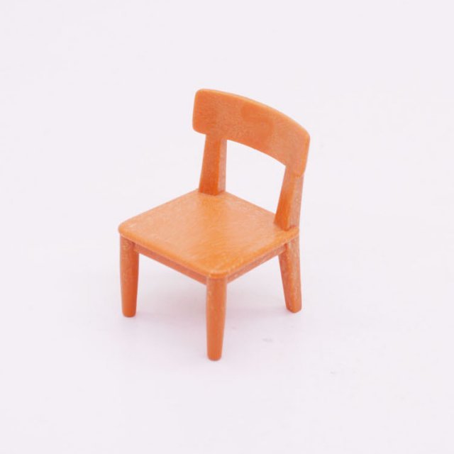 Playmobil 30299690 Houten Stoel - D OR - Wooden Chair ,  groot uit kunststof in de kleur d.oranje. Geschikt vanaf 3+.
