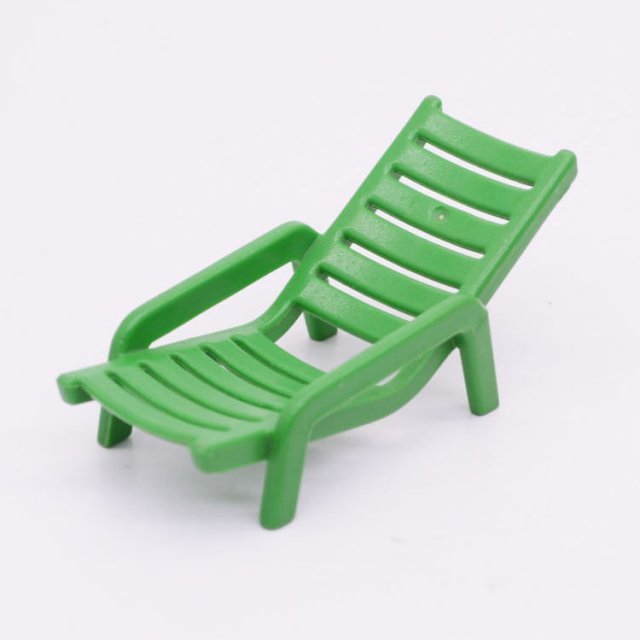 Playmobil p3279b Ligzetel Zonnebed - GR - Lawn Chair Sunbed ,  groot uit kunststof in de kleur groen. Geschikt vanaf 3+.