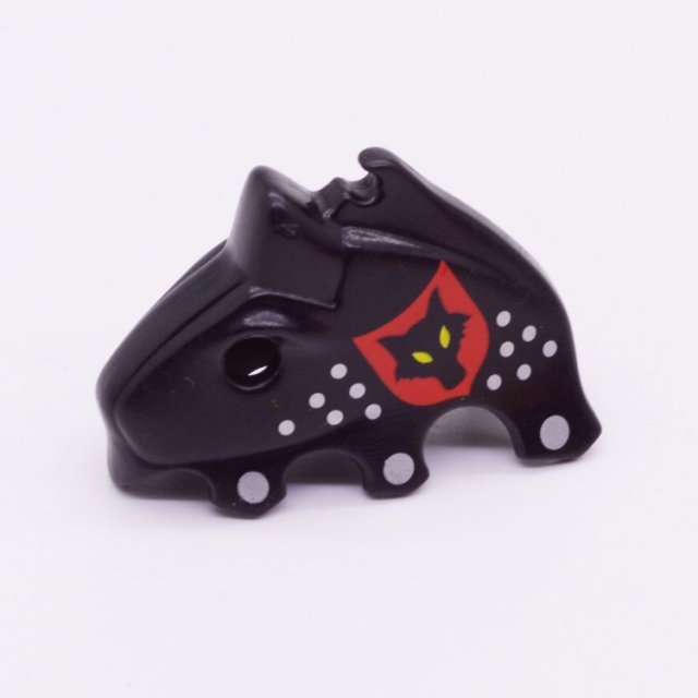 Playmobil 30621860 Paard Hoofdkap Zwart - Wolf Clan - Horse Headcover Black ,  groot uit kunststof in de kleur zwart. Geschikt vanaf 3+.