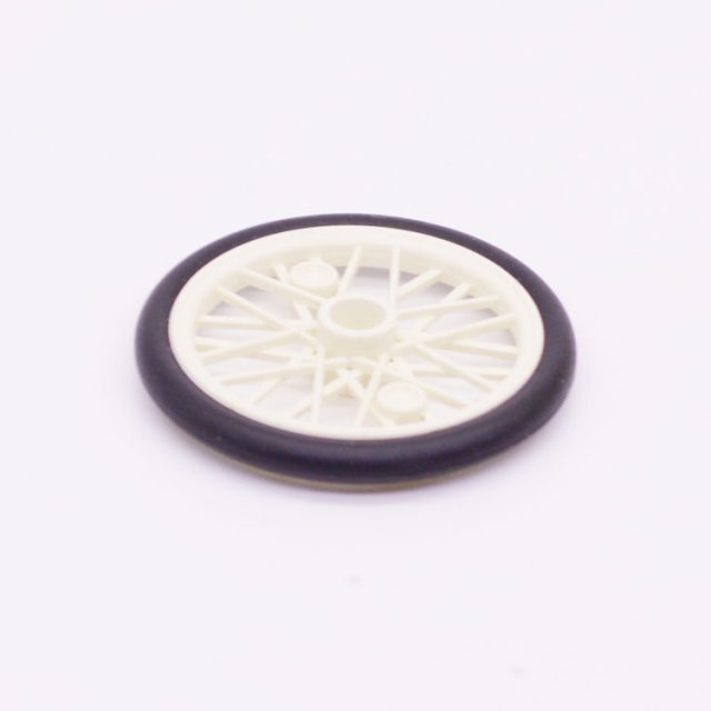 Playmobil 30044830 30811600 Wiel v Rolstoel - W - Wheel f Wheelchair ,  groot uit kunststof in de kleur wit. Geschikt vanaf 3+.