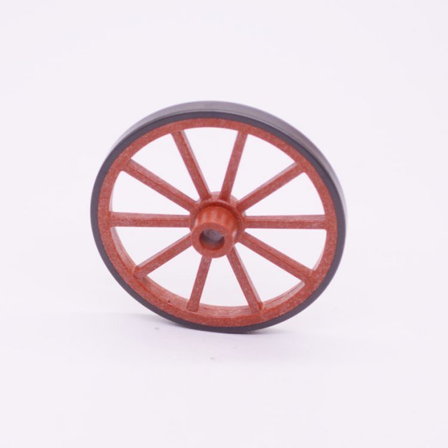 Playmobil 30082102 Wiel Rijtuig Huifkar - R BR - Wheel Carriage Coach ,  groot uit kunststof in de kleur r.bruin. Geschikt vanaf 3+.