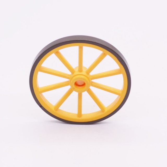 Playmobil 30223440 Wiel Rijtuig Huifkar - Wheel Carriage Coach ,  groot uit ku in de kleur m.geel. Geschikt vanaf 3+.