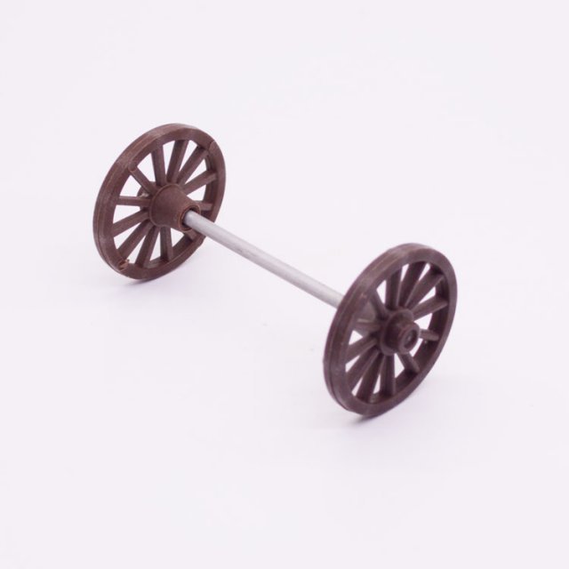 Playmobil 90000049 As Wielen Huifkar Herder - 3412 - Axle Wheels Handcart Shepherd ,  groot uit kunststof in de kleur d.bruin. Geschikt vanaf 3+.